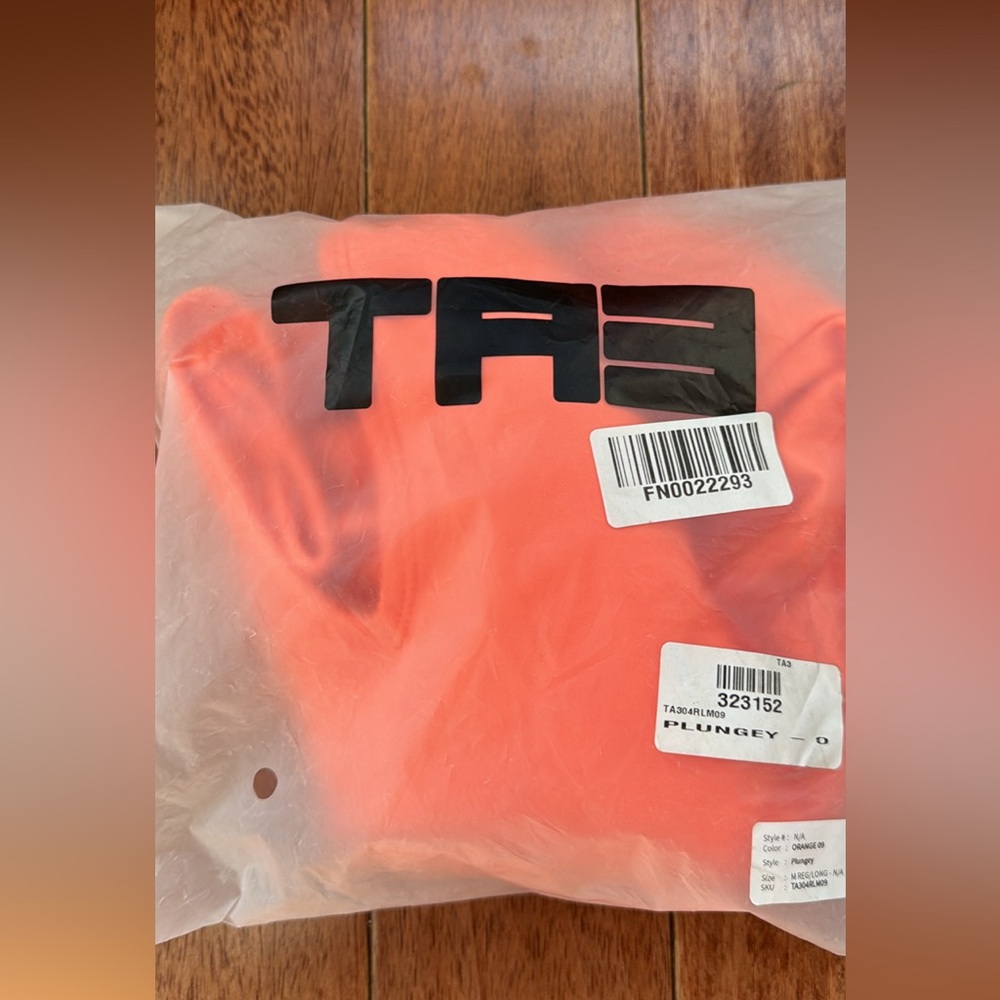 brand new ta3 swimsuit plungey orange size medium reg/long